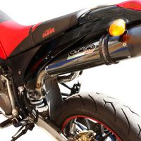 Scarico GPR compatibile con  Ktm Duke II 2000-2006, Furore Nero, Coppia di terminali di scarico omologati, forniti con db killer removibili e raccordi specifici