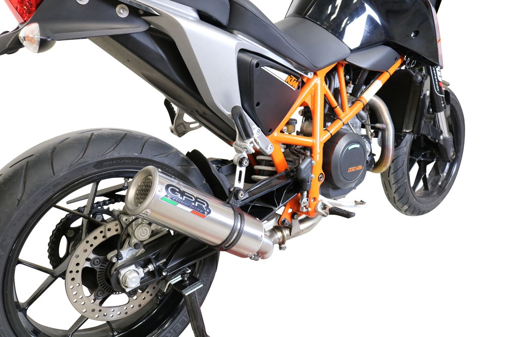 Scarico GPR compatibile con  Ktm Duke 690 2012-2016, M3 Inox , Scarico omologato, silenziatore con db killer estraibile e raccordo specifico