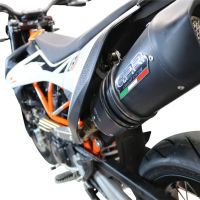 GPR exhaust compatible with  Ktm Smc 690 R  2021-2024, Furore Evo4 Nero, Homologated legal slip-on exhaust including removable db killer, link pipe and catalyst 