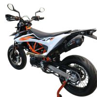 Scarico GPR compatibile con  Ktm Enduro 690 R 2021-2024, GP Evo4 Black Titanium, Terminale di scarico omologato, fornito con db killer estraibile, catalizzatore e raccordo specifico