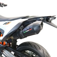 Scarico GPR compatibile con  Ktm Enduro 690 R 2021-2024, GP Evo4 Black Titanium, Terminale di scarico omologato, fornito con db killer estraibile, catalizzatore e raccordo specifico