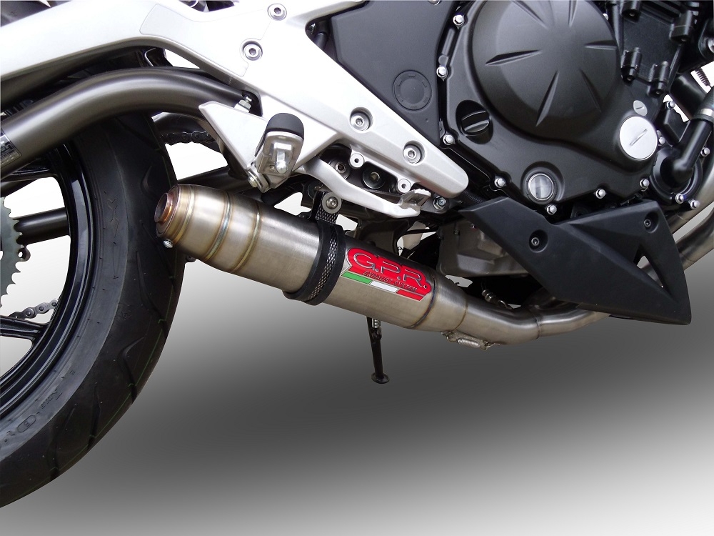 Scarico GPR compatibile con  Kawasaki Er 6 N - F  2012-2016, Deeptone Inox, Scarico completo omologato,fornito con db killer estraibile e collettore