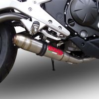 GPR exhaust compatible with  Kawasaki Er 6 N - F  2012-2016, Deeptone Inox, Homologated legal full system exhaust, including removable db killer 