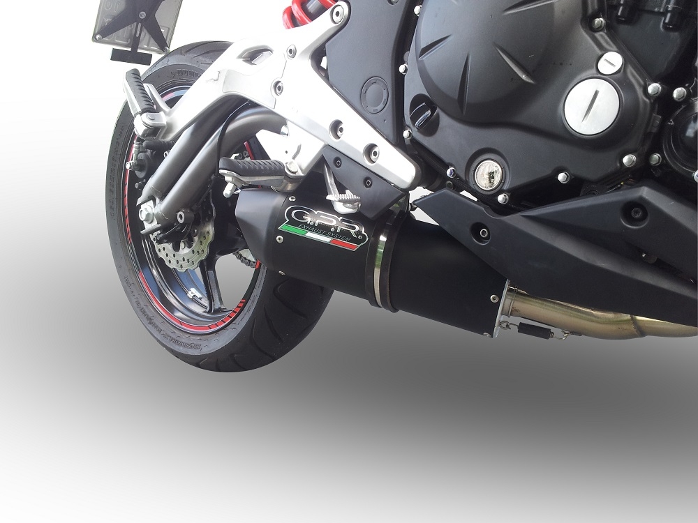 Scarico GPR compatibile con  Kawasaki Er 6 N - F  2012-2016, Furore Nero, Scarico completo omologato,fornito con db killer estraibile e collettore