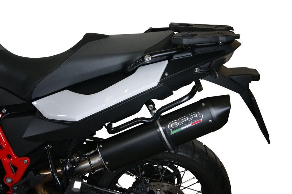 Scarico GPR compatibile con  Bmw F 800 GS Adventure 2016-2018, Furore Evo4 Nero, Scarico omologato, silenziatore con db killer estraibile e raccordo specifico