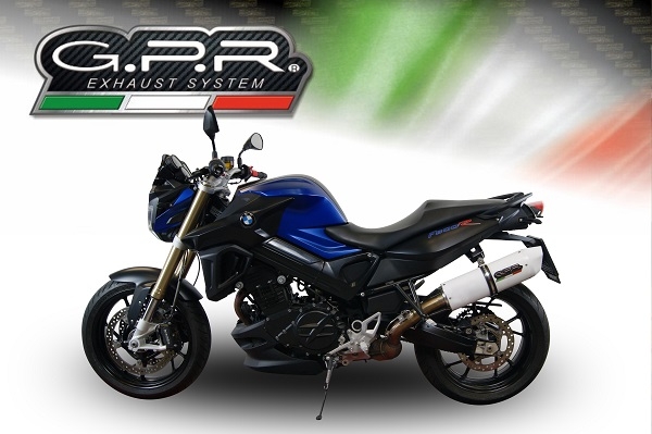 Scarico GPR compatibile con  Bmw F 800 R 2015-2016, Albus Ceramic, Scarico omologato, silenziatore con db killer estraibile e raccordo specifico