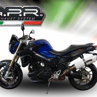 Scarico GPR compatibile con  Bmw F 800 R 2015-2016, Albus Ceramic, Scarico omologato, silenziatore con db killer estraibile e raccordo specifico