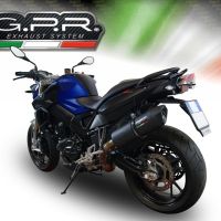 Scarico GPR compatibile con  Bmw F 800 R 2015-2016, Furore Nero, Scarico omologato, silenziatore con db killer estraibile e raccordo specifico