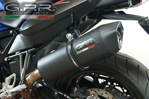 Scarico GPR compatibile con  Bmw F 800 R 2009-2014, Furore Nero, Scarico omologato, silenziatore con db killer estraibile e raccordo specifico