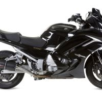 Scarico GPR compatibile con  Yamaha Fjr 1300 2017-2020, Furore Evo4 Nero, Coppia di terminali di scarico omologati, forniti con db killer removibile, catalizzatori e raccordi specifici