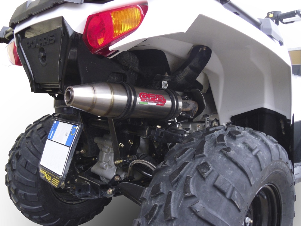 GPR exhaust compatible with  Polaris Sportsman TWIN 700 2003-2007, Deeptone Atv, Homologated legal slip-on exhaust including removable db killer and link pipe 