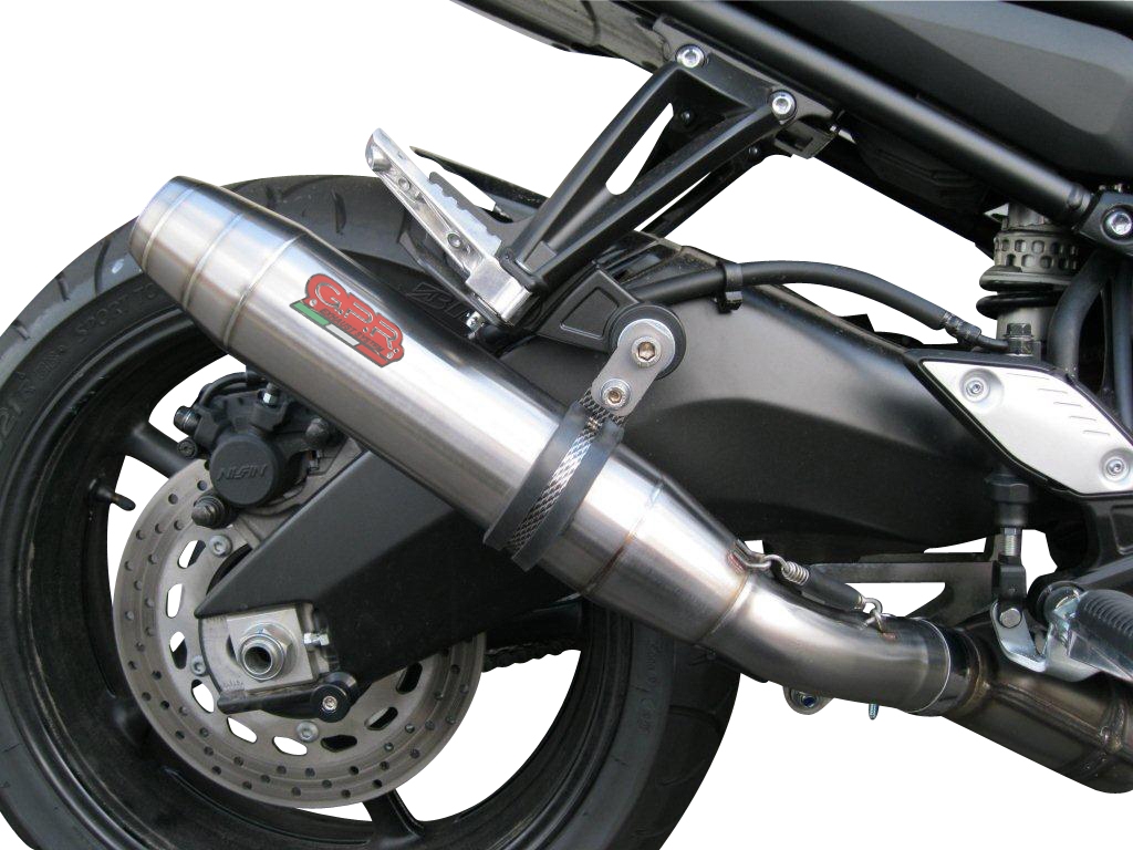 GPR exhaust compatible with  Yamaha Fz 8  2010-2016, Deeptone Inox, Homologated legal slip-on exhaust including removable db killer and link pipe 