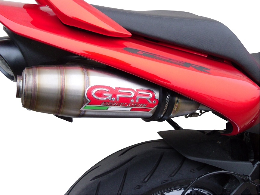 Scarico GPR compatibile con  Suzuki Gsr 600 2006-2011, Deeptone Inox, Coppia di terminali di scarico omologati, forniti con db killer removibili e raccordi specifici