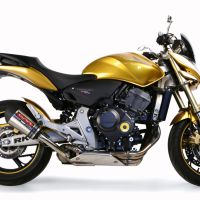 Scarico GPR compatibile con  Honda Hornet Cb 600 F 2007-2014, Gpe Ann. titanium, Scarico omologato, silenziatore con db killer estraibile e raccordo specifico