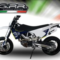 GPR exhaust compatible with  Husqvarna Supermoto 701 2015-2016, Albus Ceramic, Homologated legal slip-on exhaust including removable db killer, link pipe and catalyst 