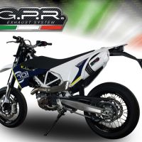 GPR exhaust compatible with  Husqvarna Supermoto 701 2015-2016, Albus Ceramic, Homologated legal slip-on exhaust including removable db killer and link pipe 