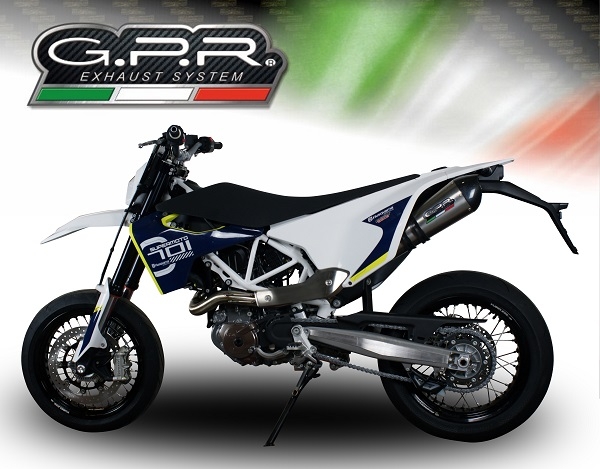 Scarico GPR compatibile con  Husqvarna Supermoto 701 2015-2016, Gpe Ann. titanium, Scarico omologato, silenziatore con db killer estraibile e raccordo specifico