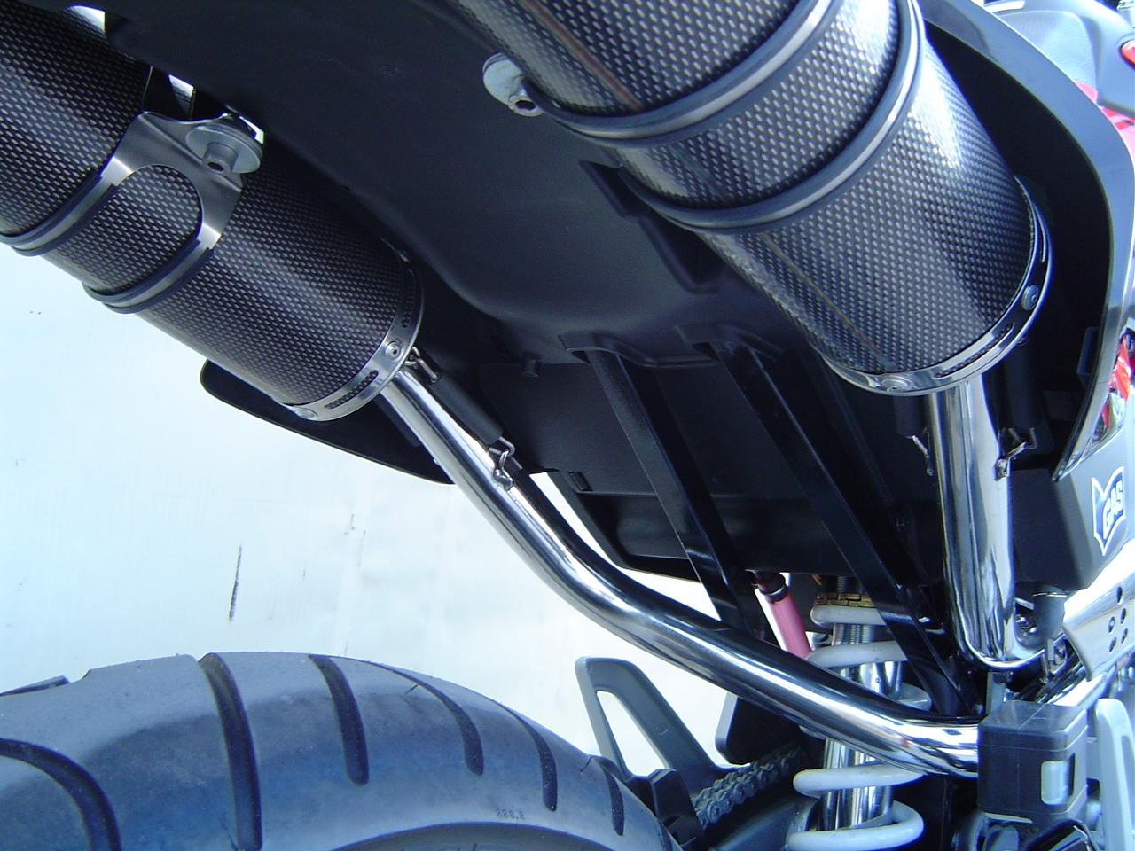 GPR exhaust compatible with  Honda Fmx 650 2005-2008, Inox Tondo, Dual Homologated legal slip-on exhaust including removable db killers, link pipes and catalysts 