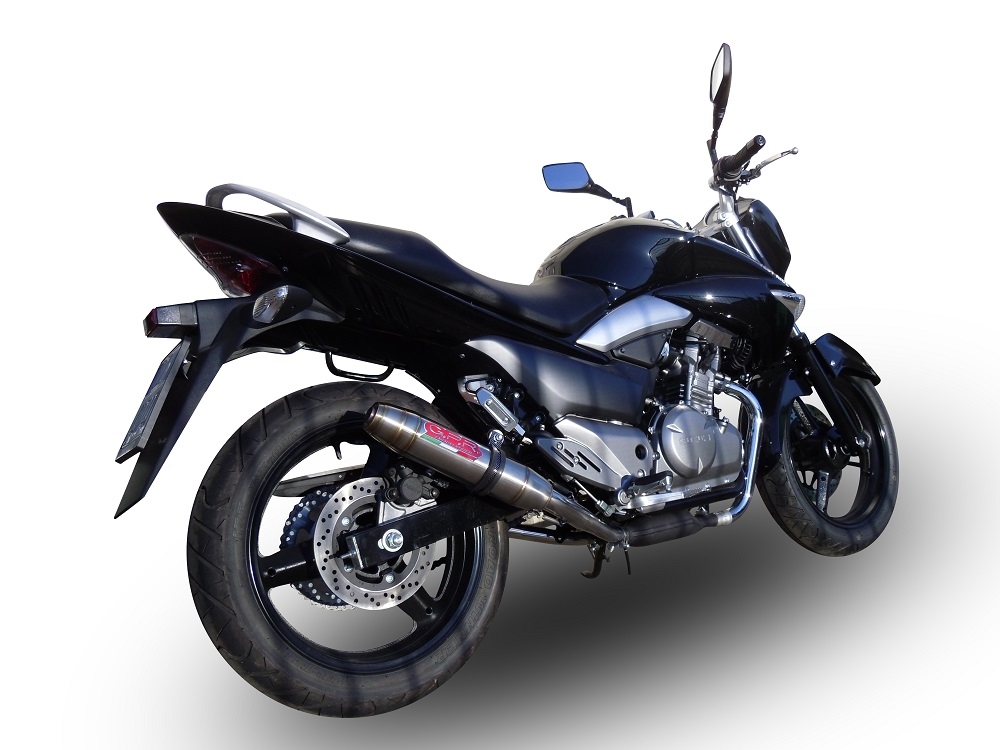 GPR exhaust compatible with  Suzuki Gw 250 F Inazuma 2012-2017, Deeptone Inox, Dual Homologated legal slip-on exhaust including removable db killers and link pipes 