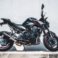 Scarico GPR compatibile con  Kawasaki Z 900 E 2017-2020, M3 Black Titanium, Scarico omologato, silenziatore con db killer estraibile e raccordo specifico