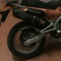 Scarico GPR compatibile con  Kawasaki Kle 500 1991-2007, Furore Nero, Scarico omologato, silenziatore con db killer estraibile e raccordo specifico