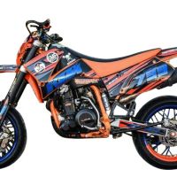 Scarico GPR compatibile con  Ktm Lc4 640 Enduro - Adventure - Supermoto 2003-2006, Furore Nero, Scarico omologato, silenziatore con db killer estraibile e raccordo specifico