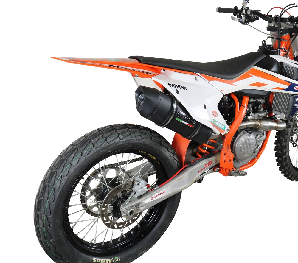 Scarico GPR compatibile con  Ktm SX-F 450 2016-2018, Furore Nero, Scarico completo racing, fornito con db killer estraibile e collettore, non legale per uso stradale