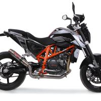 Scarico GPR compatibile con  Ktm Duke 690 2017-2020, Deeptone Inox, Scarico omologato, silenziatore con db killer estraibile e raccordo specifico