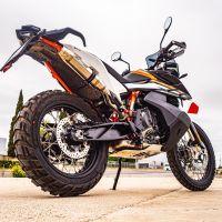 GPR exhaust compatible with  Ktm Adventure 890 2020-2024, Deeptone Inox, Homologated legal slip-on exhaust including removable db killer and link pipe 