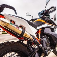 GPR exhaust compatible with  Ktm Adventure 890 2020-2024, Deeptone Inox, Homologated legal slip-on exhaust including removable db killer and link pipe 