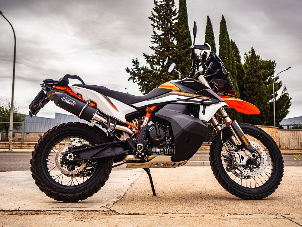 Scarico GPR compatibile con  Ktm Adventure 890 2021-2023, Furore Nero, Terminale di scarico racing, con raccordo, senza omologazione