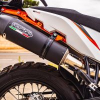 Scarico GPR compatibile con  Ktm Duke 890 2021-2023, GP Evo4 Black Titanium, Scarico omologato, silenziatore con db killer estraibile e raccordo specifico