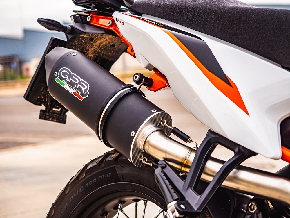 Scarico GPR compatibile con  Ktm Duke 890 2021-2024, Furore Nero, Terminale di scarico racing, con raccordo, senza omologazione