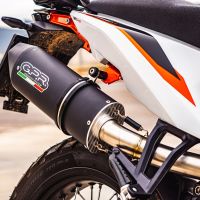 Scarico GPR compatibile con  Ktm Duke 890 2021-2024, Furore Nero, Terminale di scarico racing, con raccordo, senza omologazione