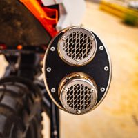 Scarico GPR compatibile con  Ktm Duke 890 2021-2024, Dual Poppy, Scarico omologato, silenziatore con db killer estraibile e raccordo specifico