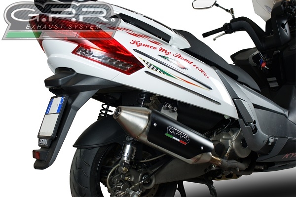 GPR exhaust compatible with  Kymco Myroad 700 2012-2016, Power Bomb, Homologated legal slip-on exhaust including removable db killer, link pipe and catalyst 