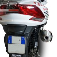 GPR exhaust compatible with  Kymco Myroad 700 2012-2016, Power Bomb, Homologated legal slip-on exhaust including removable db killer, link pipe and catalyst 