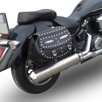 Scarico GPR compatibile con  Yamaha Xvs 1300 Midnight Star  2006-2014, Inox Oval Bomb, Scarico omologato, silenziatore con db killer estraibile e raccordo specifico