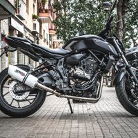 GPR exhaust compatible with  Yamaha Mt-07  2014-2016, Albus Ceramic, Homologated legal full system exhaust, including removable db killer and catalyst 