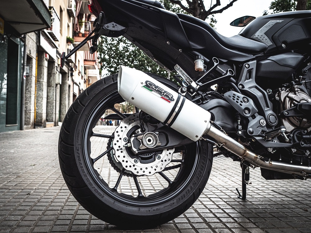 GPR exhaust compatible with  Yamaha Mt-07  2014-2016, Albus Ceramic, Homologated legal full system exhaust, including removable db killer and catalyst 