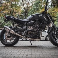 GPR exhaust compatible with  Yamaha Mt-07  2017-2020, GP Evo4 Titanium, Homologated legal full system exhaust, including removable db killer and catalyst 