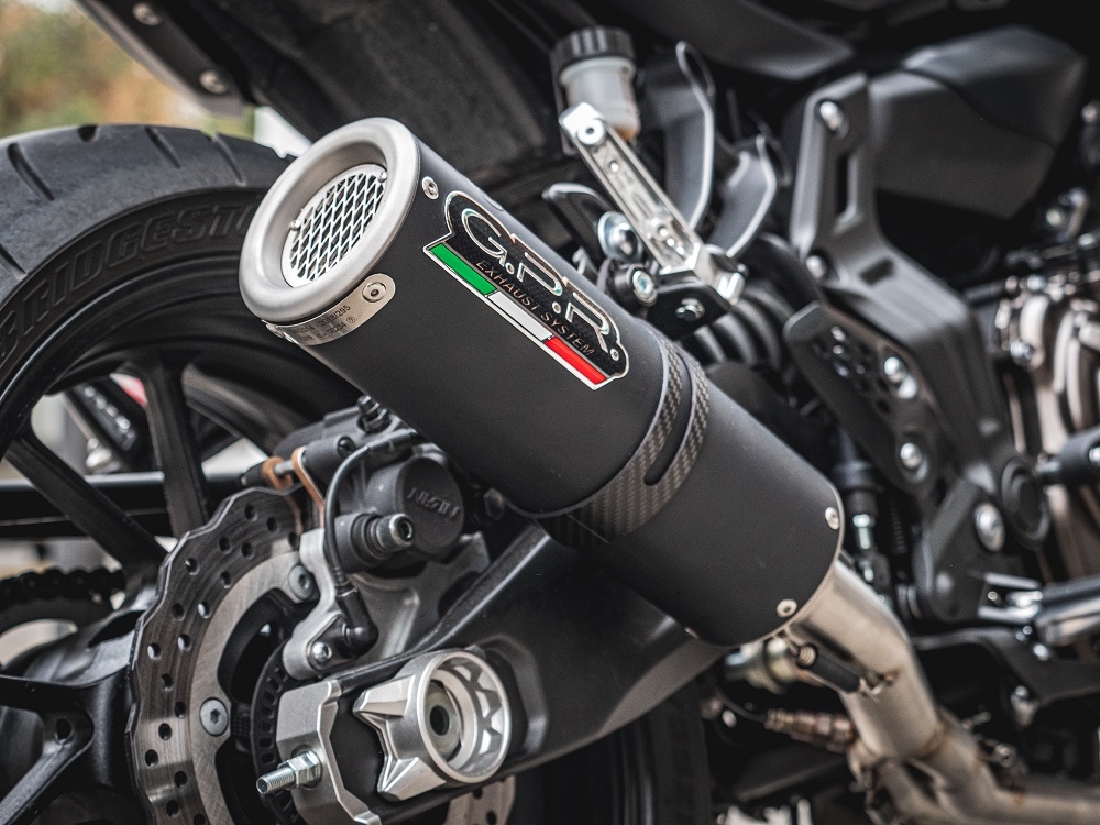 Scarico GPR compatibile con  Yamaha Xsr 700 2017-2020, M3 Black Titanium, Scarico completo omologato,fornito con db killer estraibile,catalizzatore e collettore