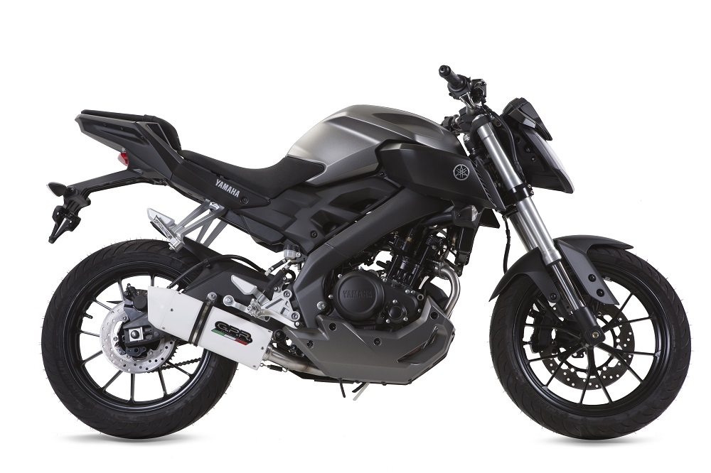 Scarico GPR compatibile con  Yamaha Mt 125 2017-2019, Albus Evo4, Terminale di scarico omologato, fornito con db killer estraibile, catalizzatore e raccordo specifico