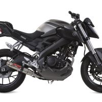 Scarico GPR compatibile con  Yamaha Mt 125 2017-2019, Deeptone Inox, Terminale di scarico omologato, fornito con db killer estraibile, catalizzatore e raccordo specifico