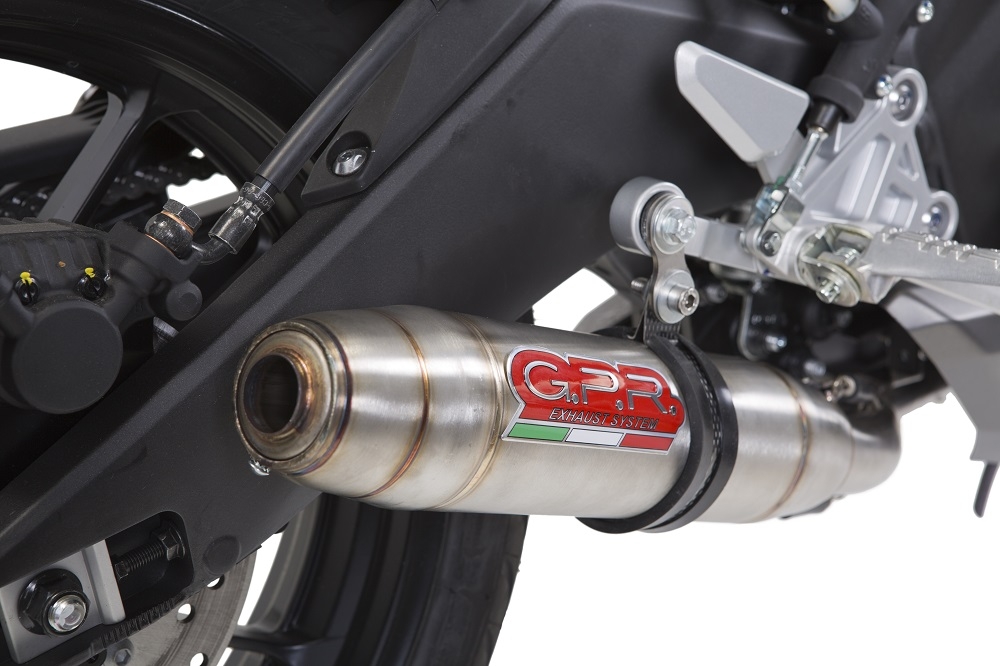 GPR exhaust compatible with  Yamaha Mt 125 2014-2016, Deeptone Inox, Homologated legal slip-on exhaust including removable db killer and link pipe 