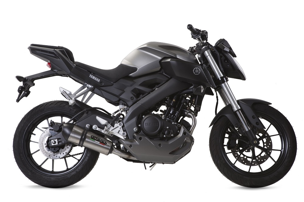 Scarico GPR compatibile con  Yamaha Mt 125 2017-2019, GP Evo4 Titanium, Scarico completo omologato,fornito con db killer estraibile,catalizzatore e collettore