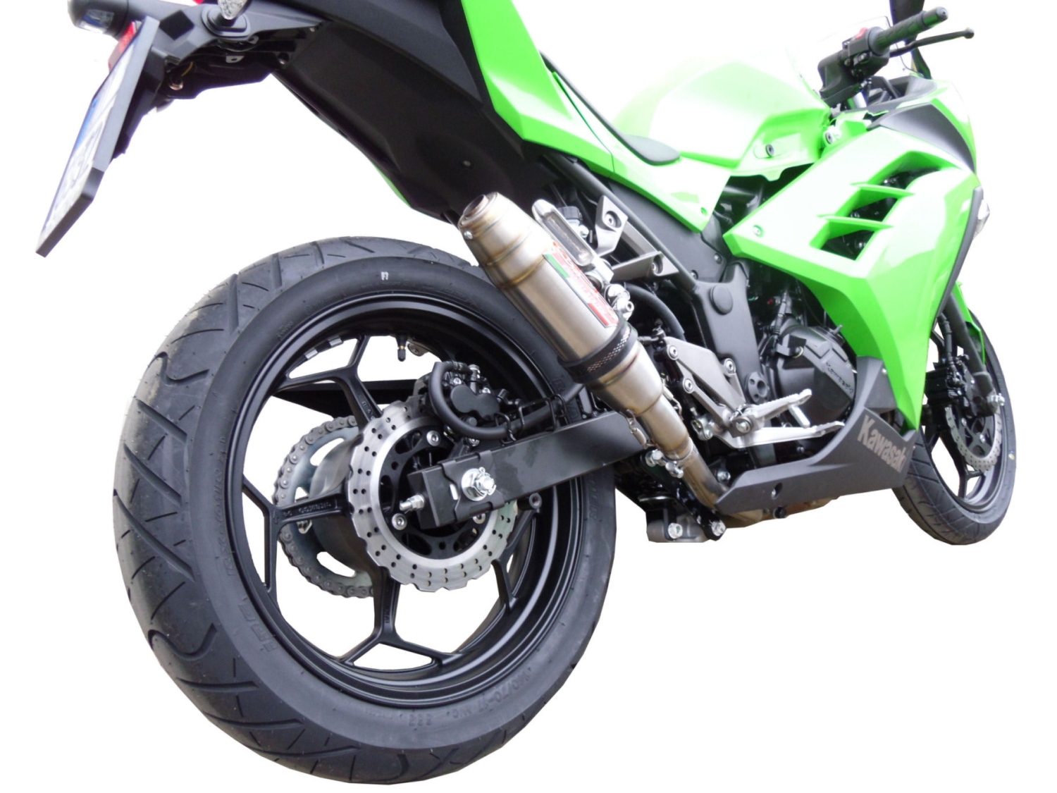 Scarico GPR compatibile con  Kawasaki Ninja 300 R  2012-2017, Deeptone Inox, Scarico omologato, silenziatore con db killer estraibile e raccordo specifico