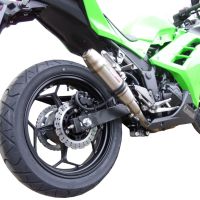 Scarico GPR compatibile con  Kawasaki Ninja 300 R  2012-2017, Deeptone Inox, Scarico omologato, silenziatore con db killer estraibile e raccordo specifico