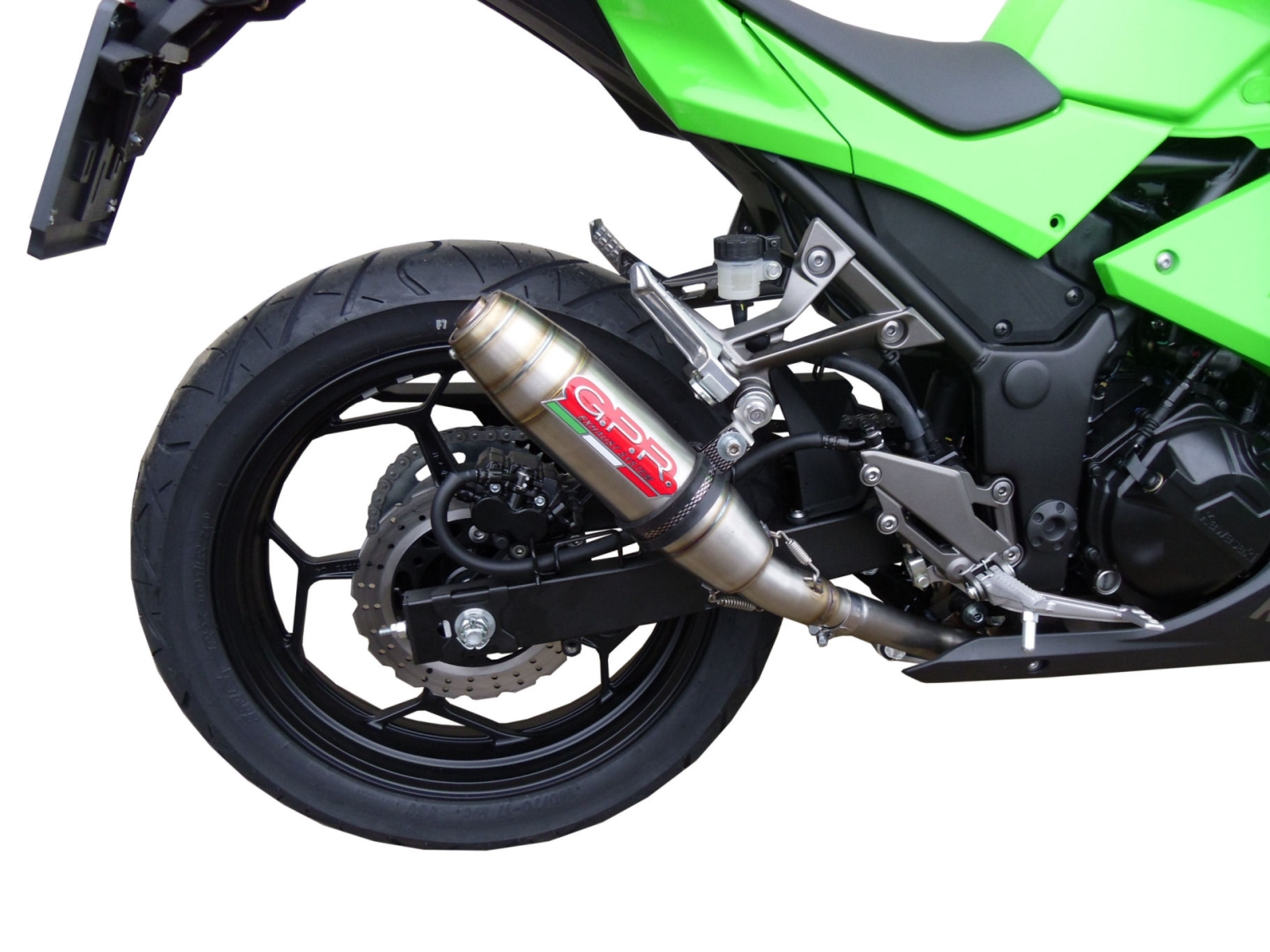 Scarico GPR compatibile con  Kawasaki Ninja 300 R  2012-2017, Deeptone Inox, Scarico omologato, silenziatore con db killer estraibile e raccordo specifico