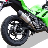 GPR exhaust compatible with  Kawasaki Ninja 300 R  2012-2017, Gpe Ann. titanium, Homologated legal slip-on exhaust including removable db killer and link pipe 